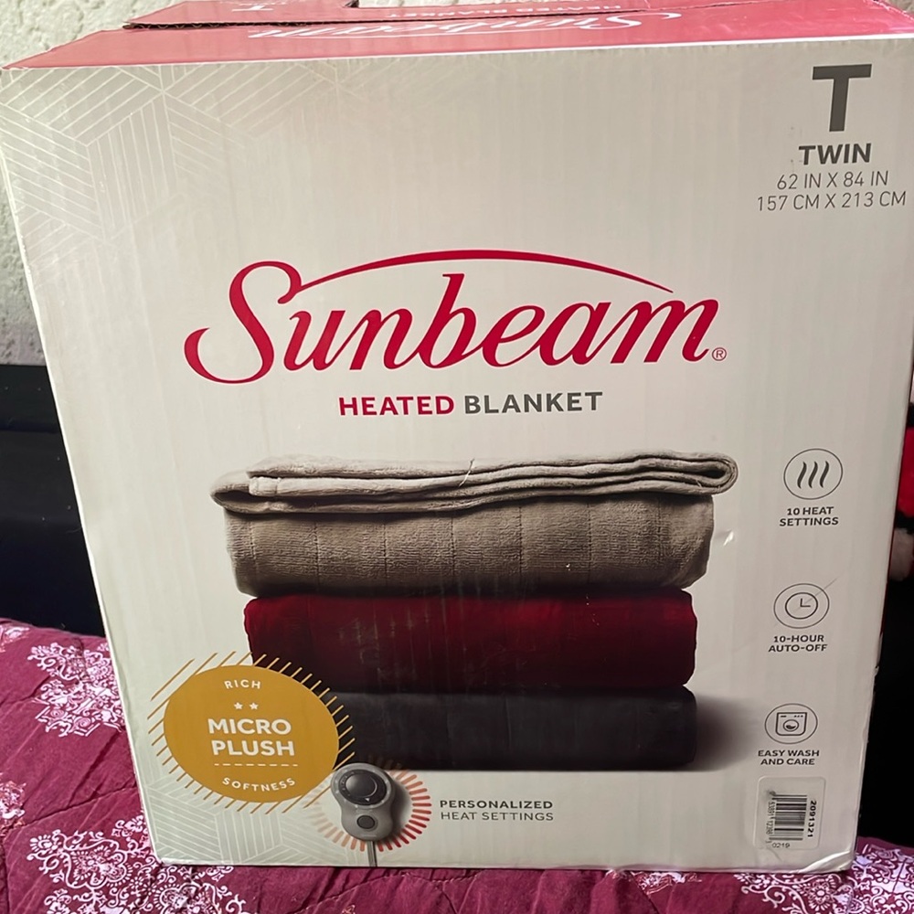 Sunbeam heated blanket size twin